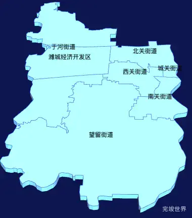 echarts潍坊市潍城区geoJson地图3d地图