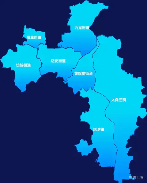 echarts潍坊市坊子区geoJson地图局部颜色渐变