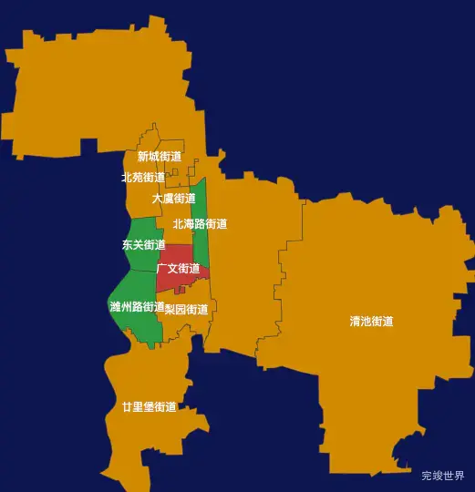 echarts潍坊市奎文区geoJson地图tooltip自定义html