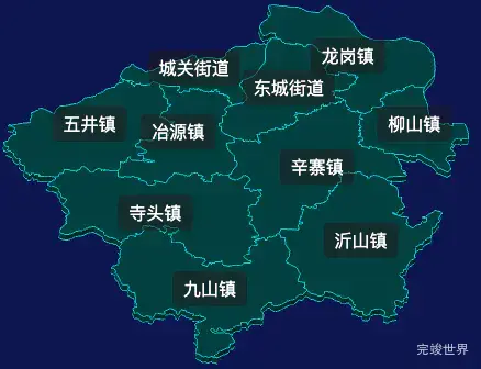 threejs潍坊市临朐县geoJson地图3d地图css2d标签