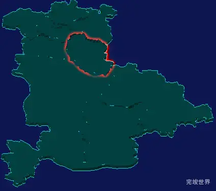 threejs潍坊市昌乐县geoJson地图3d地图红色描边闪烁警报