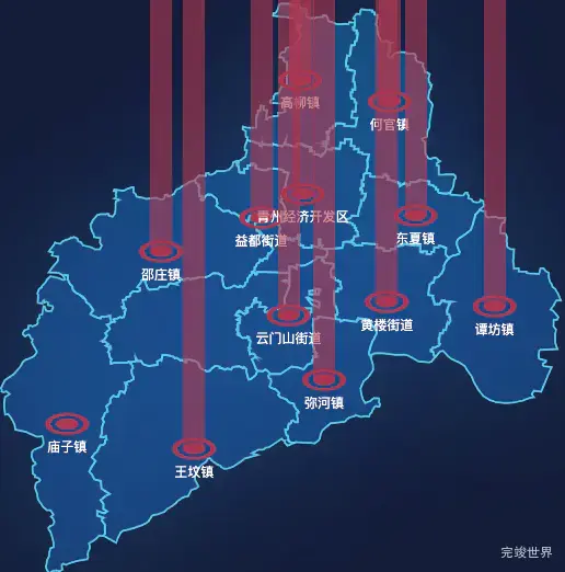 echarts潍坊市青州市geoJson地图添加柱状图