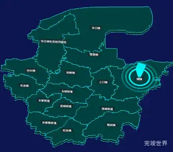 threejs潍坊市寿光市geoJson地图3d地图添加旋转棱锥