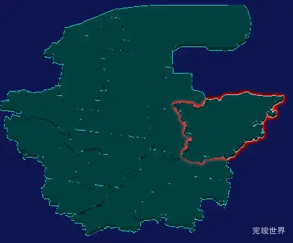 threejs潍坊市寿光市geoJson地图3d地图红色描边闪烁警报