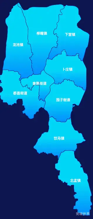 echarts潍坊市昌邑市geoJson地图局部颜色渐变