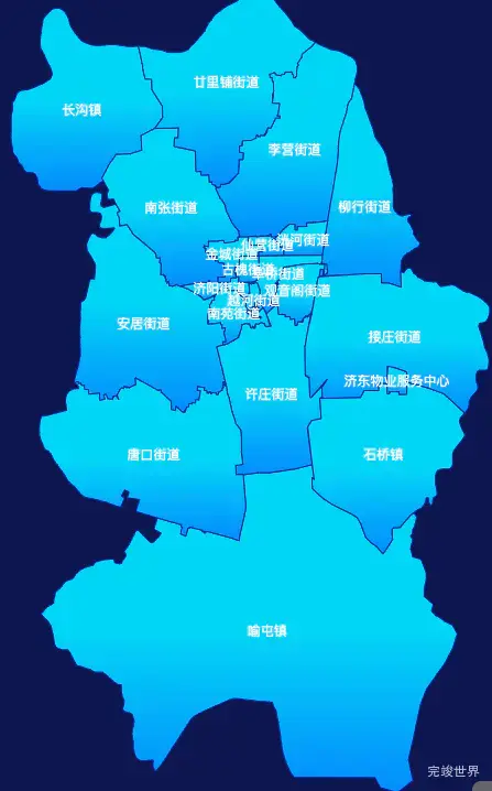 echarts济宁市任城区geoJson地图局部颜色渐变