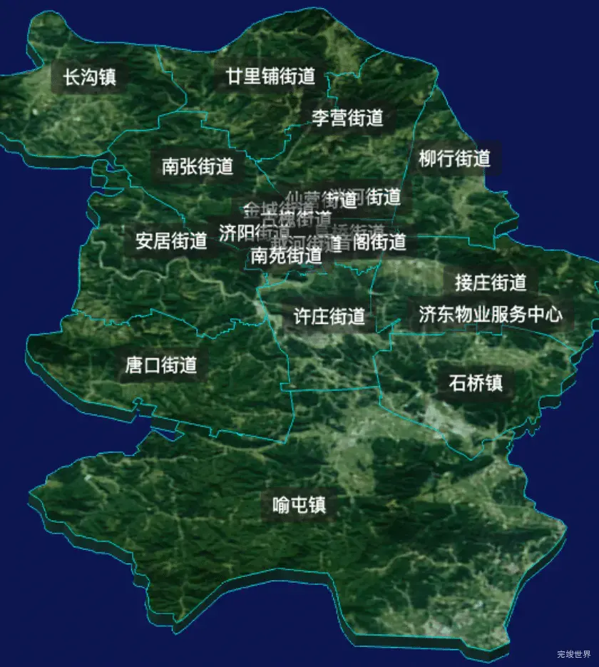 threejs济宁市任城区geoJson地图3d地图