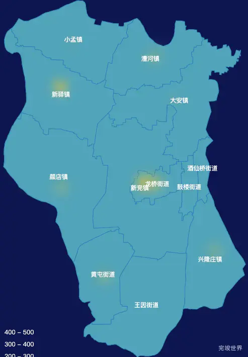 echarts济宁市兖州区geoJson地图热力图