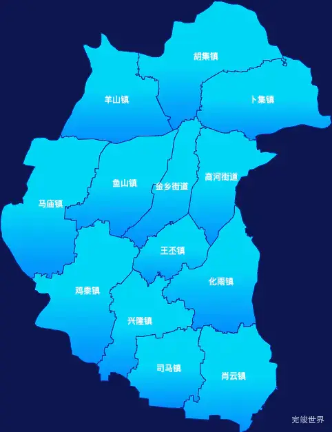 echarts济宁市金乡县geoJson地图局部颜色渐变