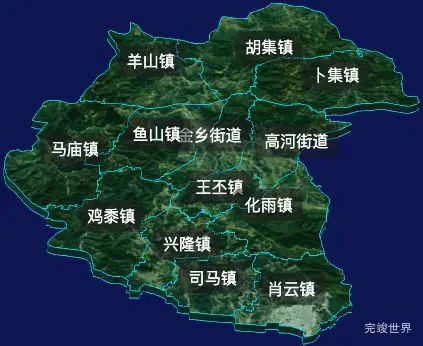 threejs济宁市金乡县geoJson地图3d地图自定义贴图加CSS2D标签