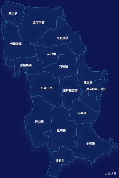 echarts济宁市嘉祥县geoJson地图地图下钻展示