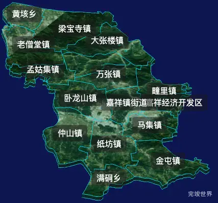 threejs济宁市嘉祥县geoJson地图3d地图自定义贴图加CSS2D标签