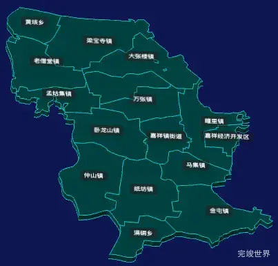 threejs济宁市嘉祥县geoJson地图3d地图CSS3D标签