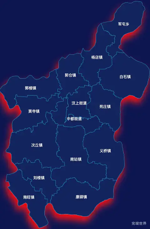 echarts济宁市汶上县geoJson地图阴影