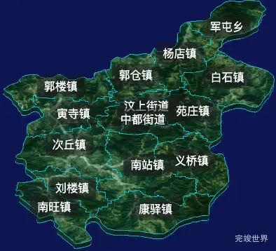 threejs济宁市汶上县geoJson地图3d地图自定义贴图加CSS2D标签