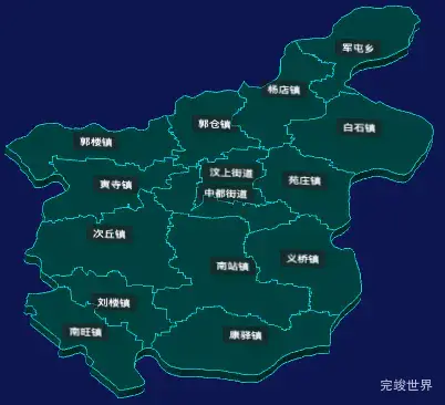 threejs济宁市汶上县geoJson地图3d地图CSS3D标签