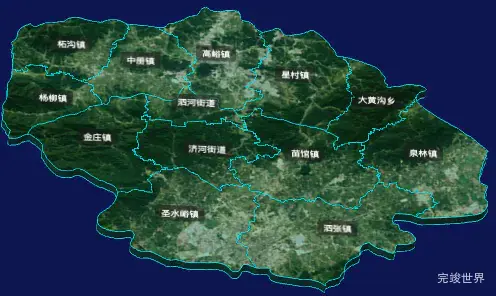 threejs济宁市泗水县geoJson地图3d地图CSS3D标签