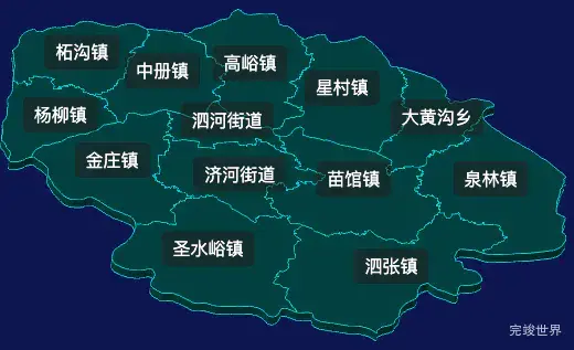 threejs济宁市泗水县geoJson地图3d地图css2d标签