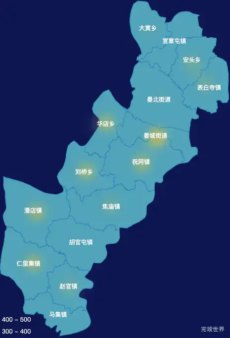 echarts德州市齐河县geoJson地图热力图