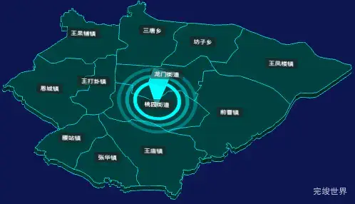 threejs德州市平原县geoJson地图3d地图添加旋转棱锥