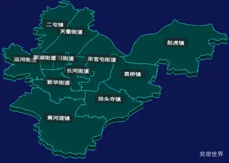 threejs德州市德州天衢新区geoJson地图3d地图CSS3D标签