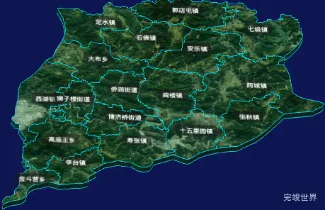 threejs聊城市阳谷县geoJson地图3d地图自定义贴图加CSS3D标签