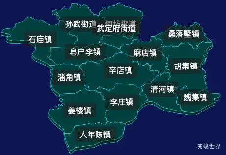 threejs滨州市惠民县geoJson地图3d地图css2d标签