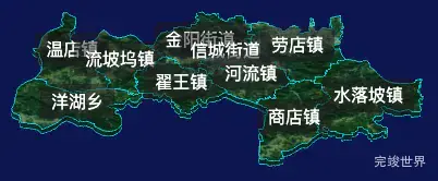 threejs滨州市阳信县geoJson地图3d地图自定义贴图加CSS2D标签