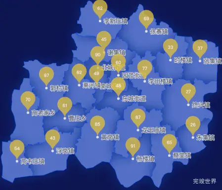 echarts菏泽市单县geoJson地图水滴状气泡图