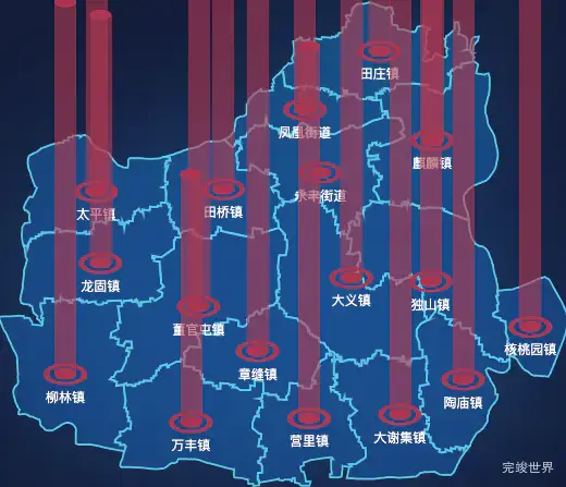 echarts菏泽市巨野县geoJson地图添加柱状图