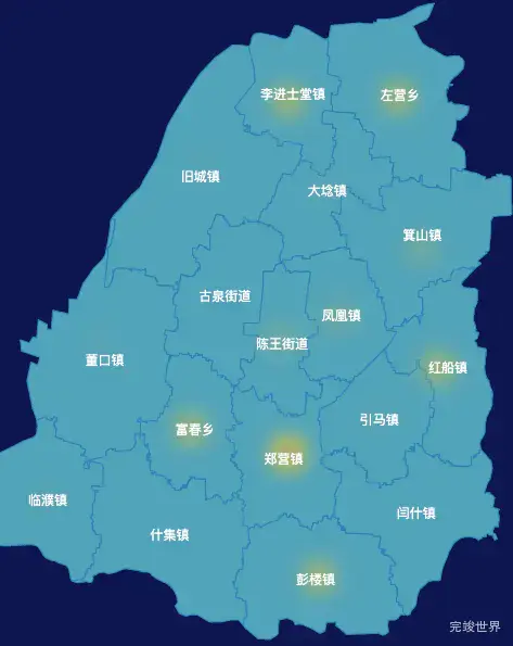 echarts菏泽市鄄城县geoJson地图热力图