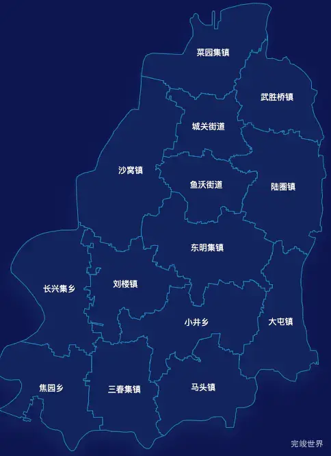 echarts菏泽市东明县geoJson地图地图下钻展示