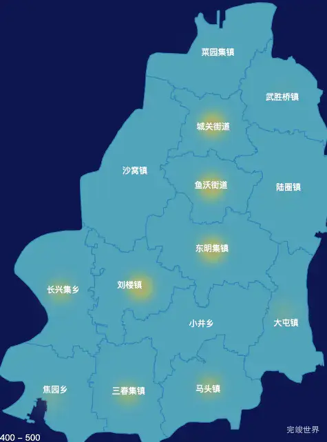 echarts菏泽市东明县geoJson地图热力图