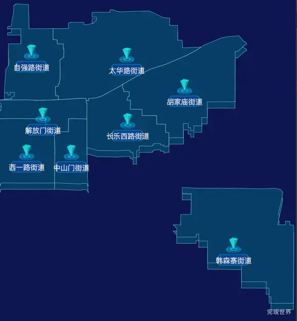 echarts西安市新城区geoJson地图点击跳转到指定页面