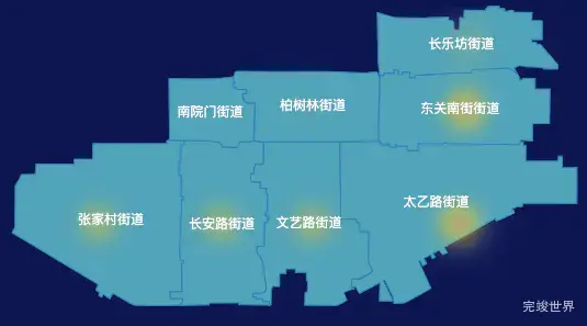 echarts西安市碑林区geoJson地图热力图