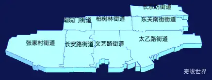 threejs西安市碑林区geoJson地图3d地图