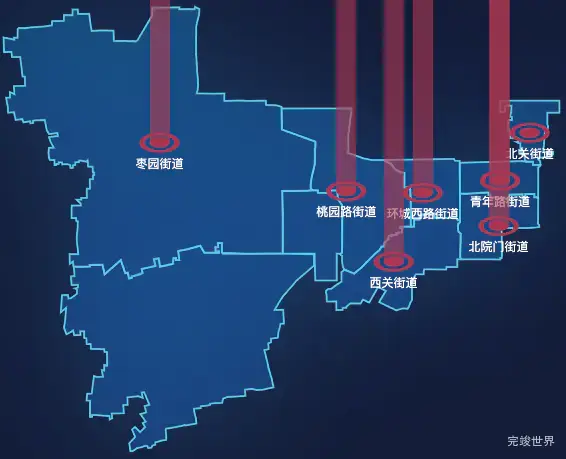 echarts西安市莲湖区geoJson地图添加柱状图