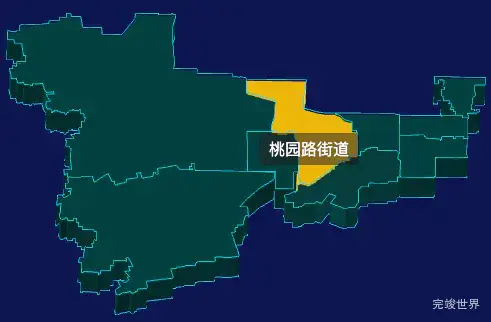 threejs西安市莲湖区geoJson地图3d地图鼠标移入显示标签并高亮