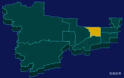 threejs西安市莲湖区geoJson地图3d地图指定区域闪烁