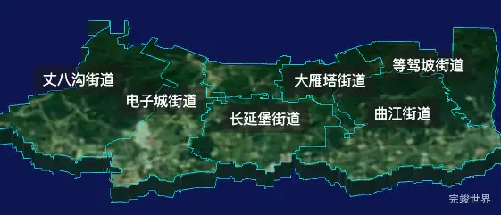 threejs西安市雁塔区geoJson地图3d地图自定义贴图加CSS2D标签