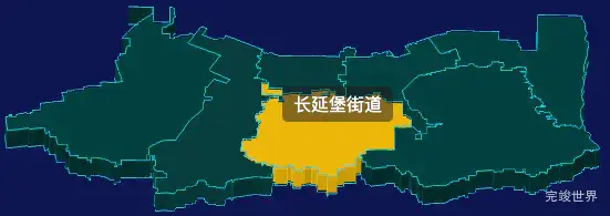 threejs西安市雁塔区geoJson地图3d地图指定区域闪烁