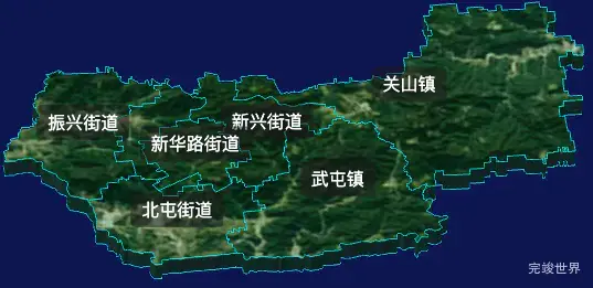 threejs西安市阎良区geoJson地图3d地图自定义贴图加CSS2D标签