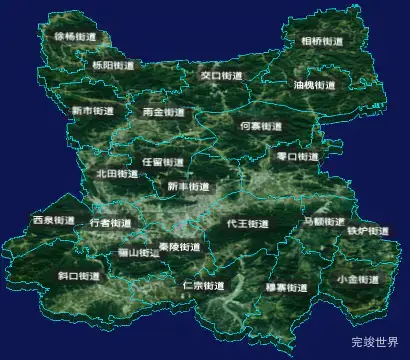 threejs西安市临潼区geoJson地图3d地图自定义贴图加CSS3D标签