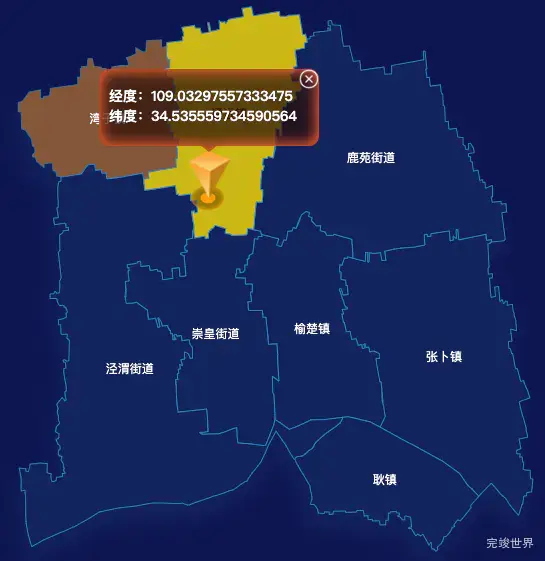 echarts西安市高陵区geoJson地图点击地图获取经纬度