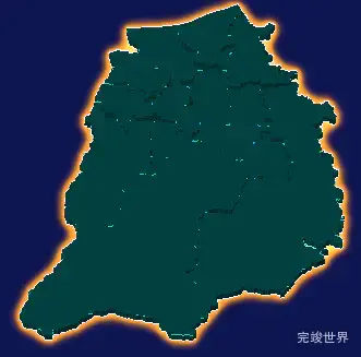 threejs西安市鄠邑区geoJson地图3d地图添加金色效果