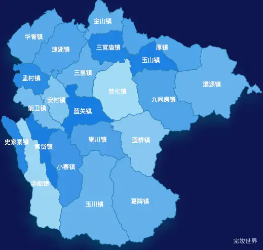 echarts西安市蓝田县geoJson地图 tooltip轮播