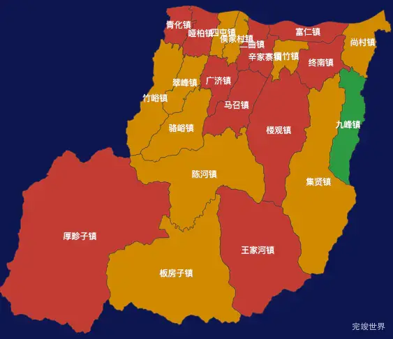 echarts西安市周至县geoJson地图定义颜色