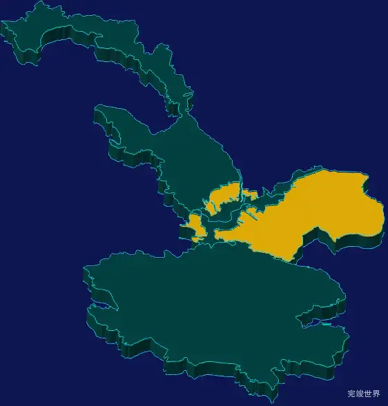 threejs铜川市王益区geoJson地图3d地图指定区域闪烁