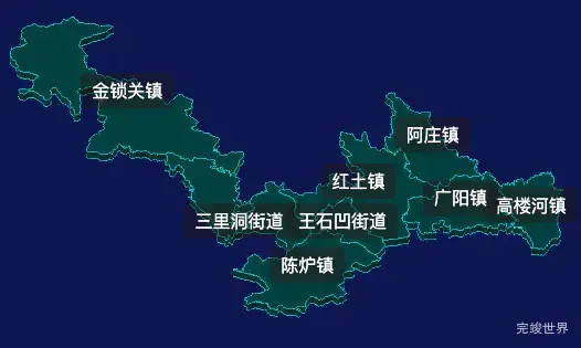 threejs铜川市印台区geoJson地图3d地图css2d标签