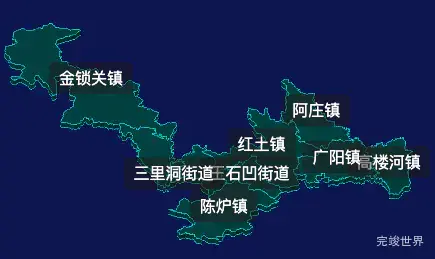 threejs铜川市印台区geoJson地图3d地图CSS2D外加旋转棱锥